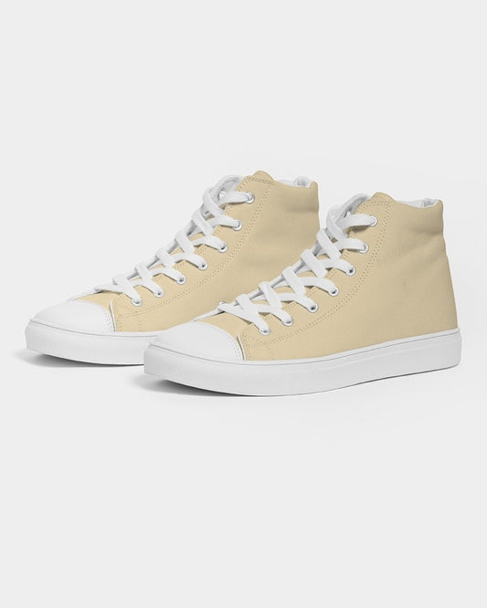 Pale Pastel Orange Yellow High-Top Canvas Sneakers C0M8Y30K0 - Side 3