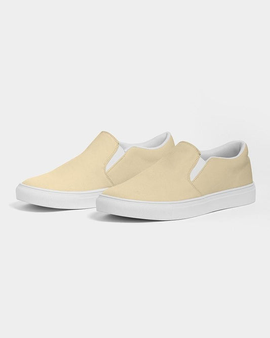 Pale Pastel Orange Yellow Men's Slip-On Canvas Sneakers C0M8Y30K0 - Side 3