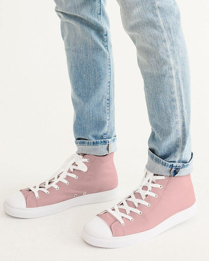 Pale Pastel Pink High-Top Canvas Sneakers C0M30Y15K0 - Man CloseUp