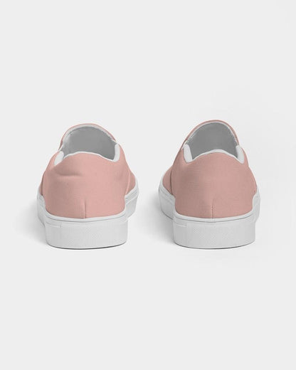 Pale Pastel Pink Red Women's Slip-On Canvas Sneakers C0M30Y22K0 - Back