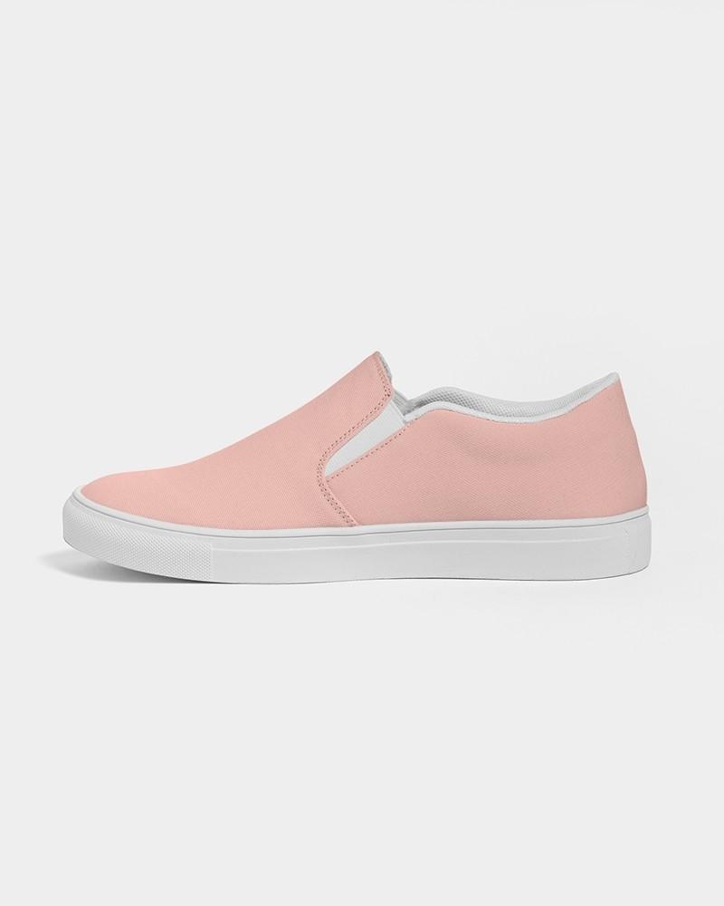 Pale Pastel Pink Red Women's Slip-On Canvas Sneakers C0M30Y22K0 - Side 1