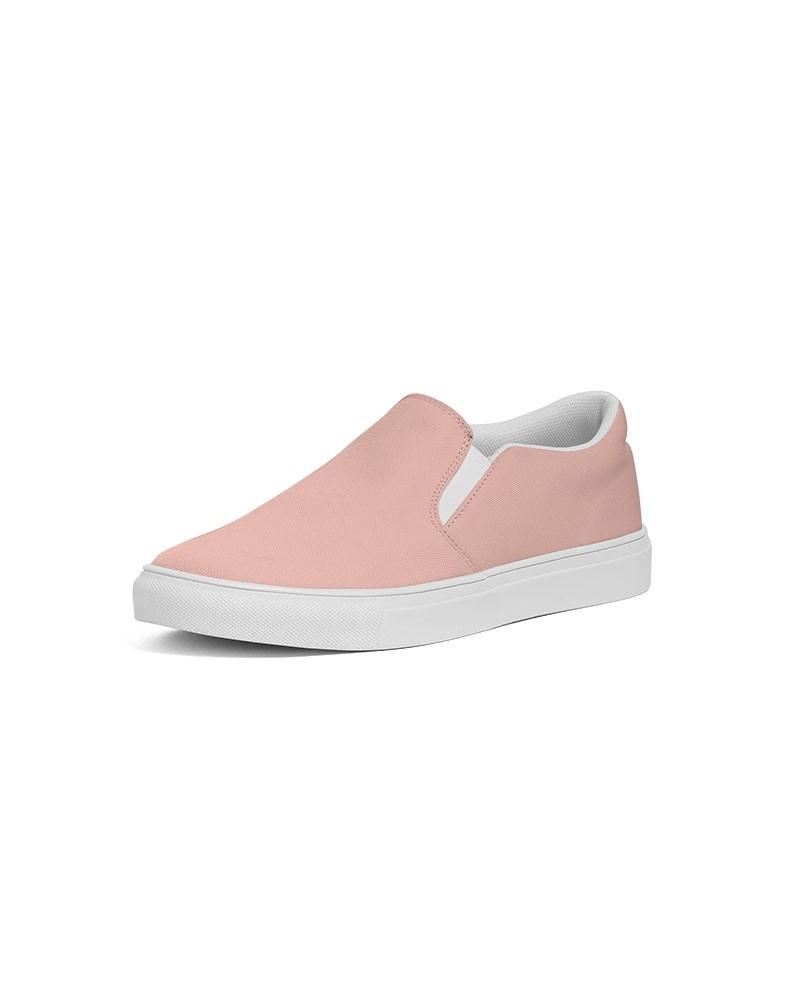 Pale Pastel Pink Red Women's Slip-On Canvas Sneakers C0M30Y22K0 - Side 2