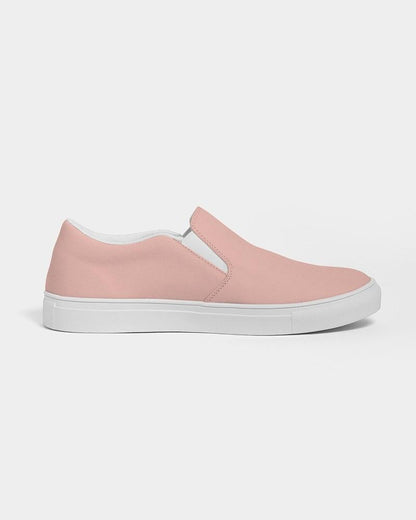 Pale Pastel Pink Red Women's Slip-On Canvas Sneakers C0M30Y22K0 - Side 4