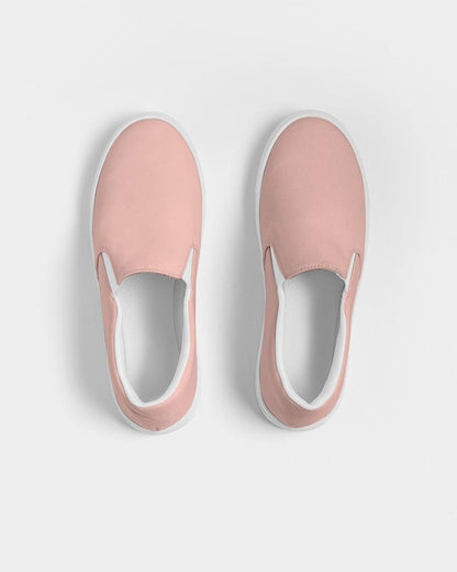 Pale Pastel Pink Red Women's Slip-On Canvas Sneakers C0M30Y22K0 - Top