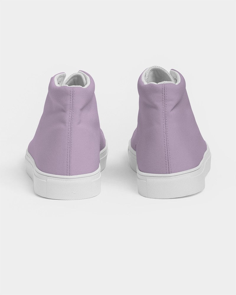 Pale Pastel Purple High-Top Canvas Sneakers C15M30Y0K0 - Back