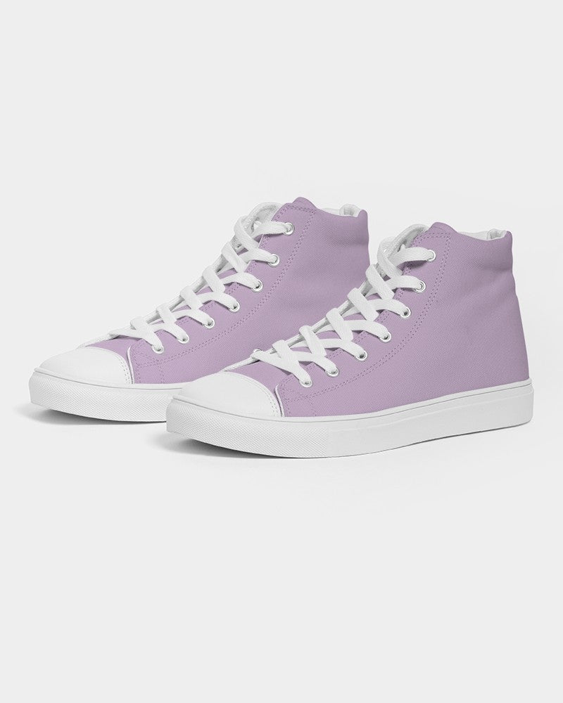 Pale Pastel Purple High-Top Canvas Sneakers C15M30Y0K0 - Side 3