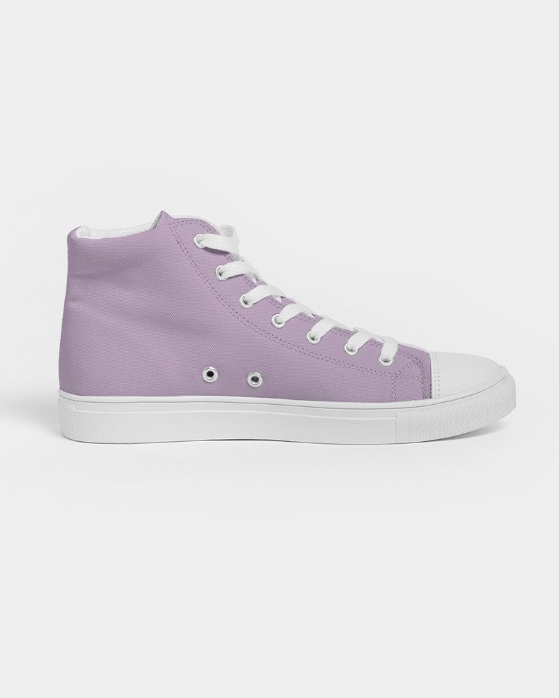 Pale Pastel Purple High-Top Canvas Sneakers C15M30Y0K0 - Side 4