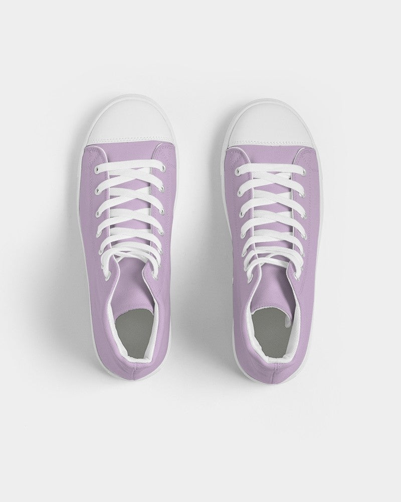 Pale Pastel Purple High-Top Canvas Sneakers C15M30Y0K0 - Top