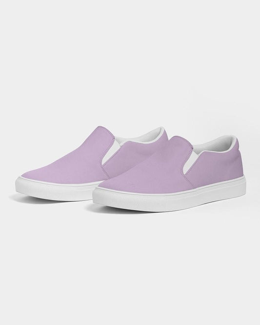 Pale Pastel Purple Men's Slip-On Canvas Sneakers C15M30Y0K0 - Side 3