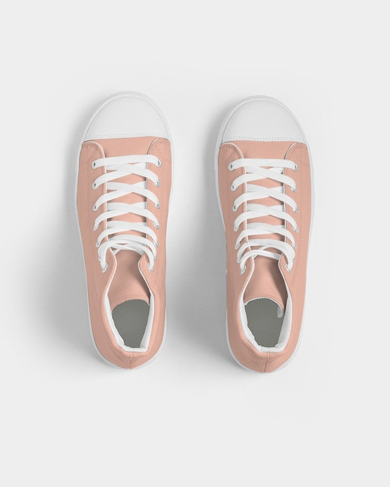 Pale Pastel Red High-Top Canvas Sneakers C0M30Y30K0 - Top