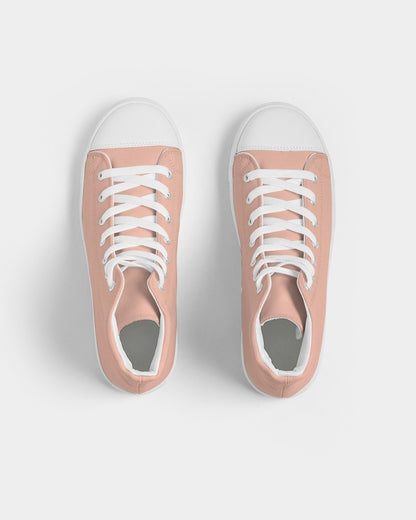 Pale Pastel Red High-Top Canvas Sneakers C0M30Y30K0 - Top