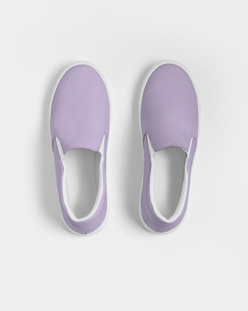 Pale Pastel Violet Men's Slip-On Canvas Sneakers C22M30Y0K0 - Top