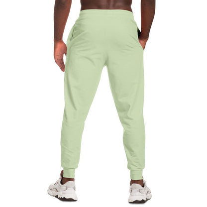 Pale Pastel Warm Green Joggers C15M0Y30K0 - Man Back