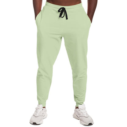 Pale Pastel Warm Green Joggers C15M0Y30K0 - Man Front