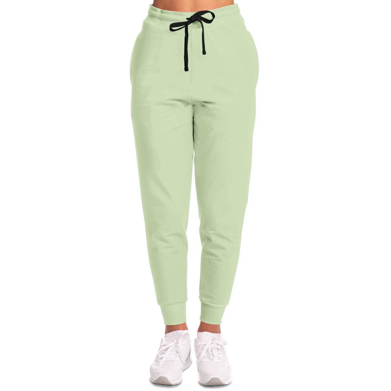 Pale Pastel Warm Green Joggers C15M0Y30K0 - Woman Front