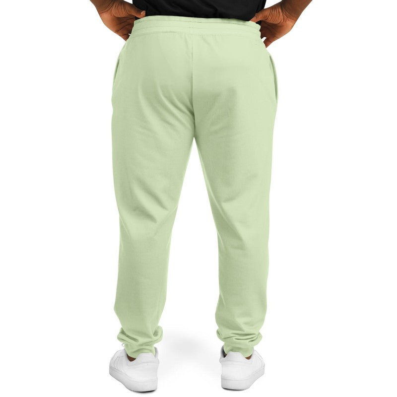 Pale Pastel Warm Green Joggers PLUS C15M0Y30K0 - Man Back