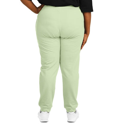 Pale Pastel Warm Green Joggers PLUS C15M0Y30K0 - Woman Back