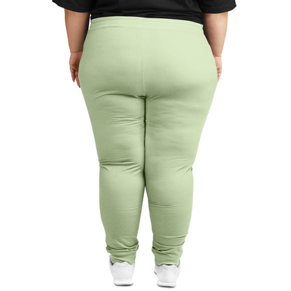 Pale Pastel Warm Green Joggers PLUS C15M0Y30K0 - Woman Back 2