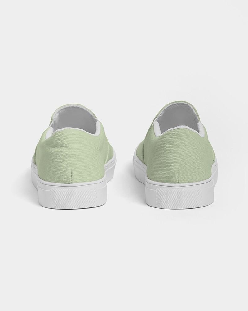 Pale Pastel Warm Green Men's Slip-On Canvas Sneakers C15M0Y30K0 - Back