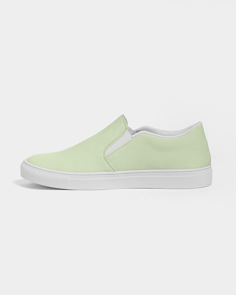 Pale Pastel Warm Green Men's Slip-On Canvas Sneakers C15M0Y30K0 - Side 1