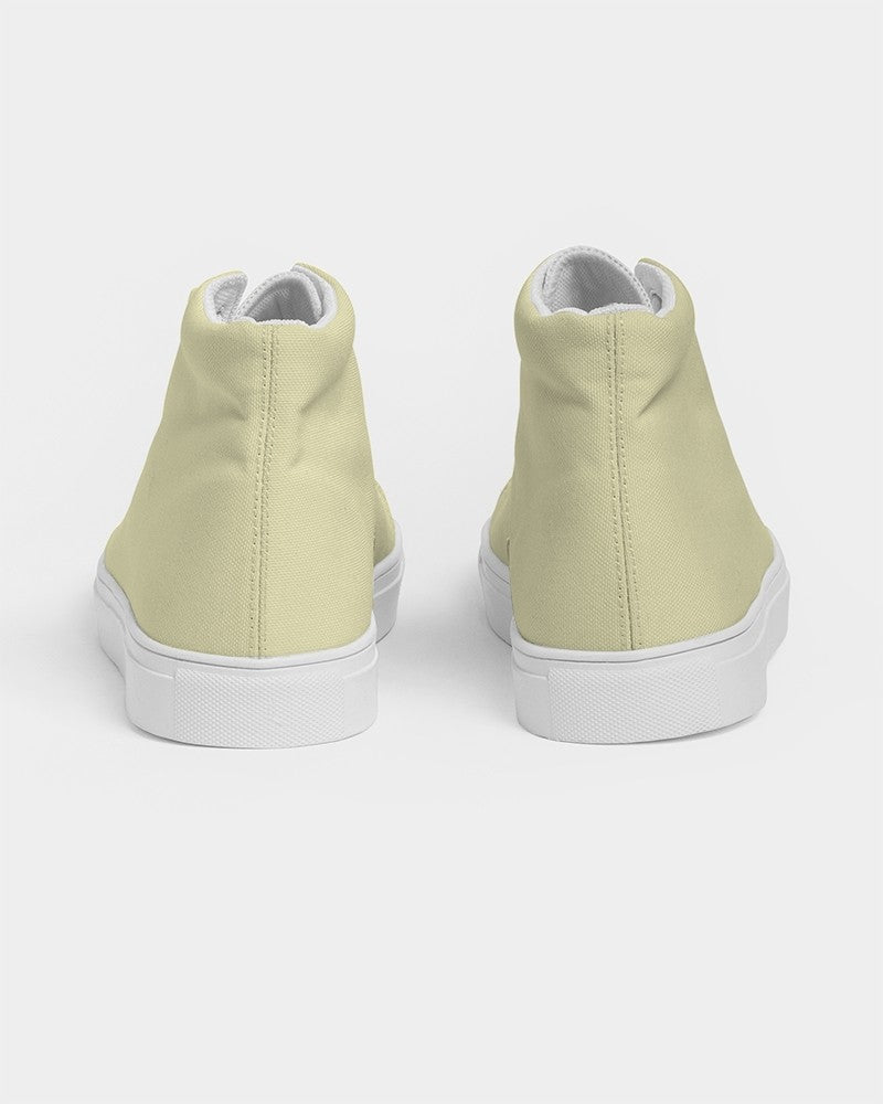 Pale Pastel Yellow High-Top Canvas Sneakers C0M0Y30K0 - Back