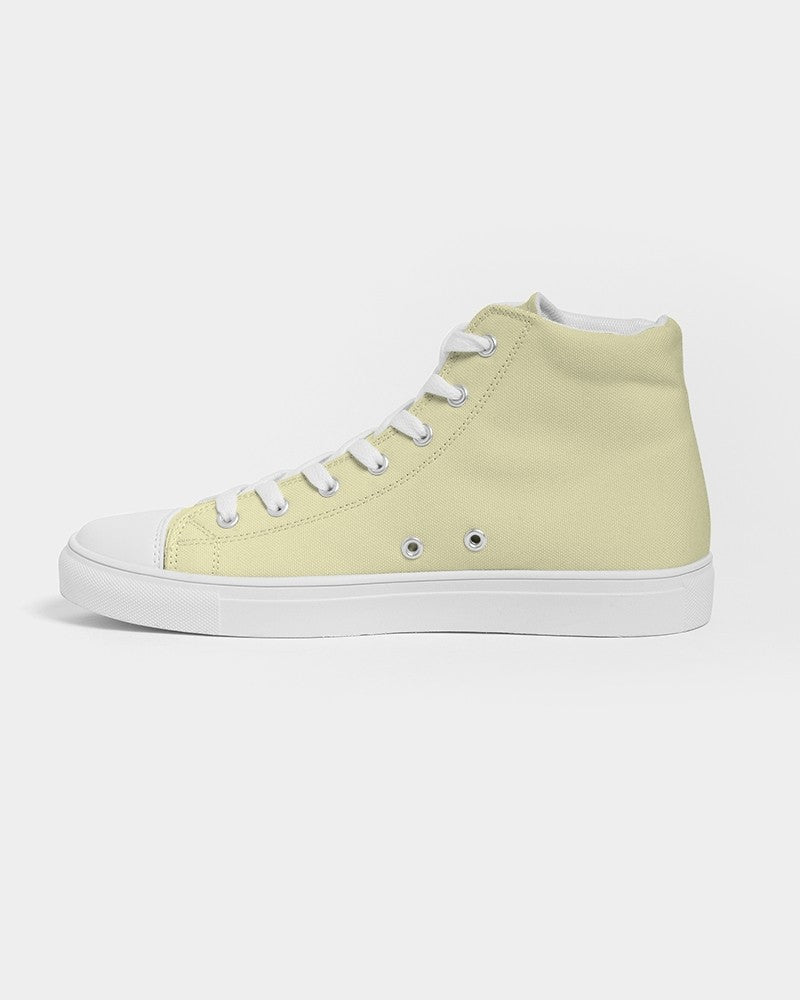 Pale Pastel Yellow High-Top Canvas Sneakers C0M0Y30K0 - Side 1