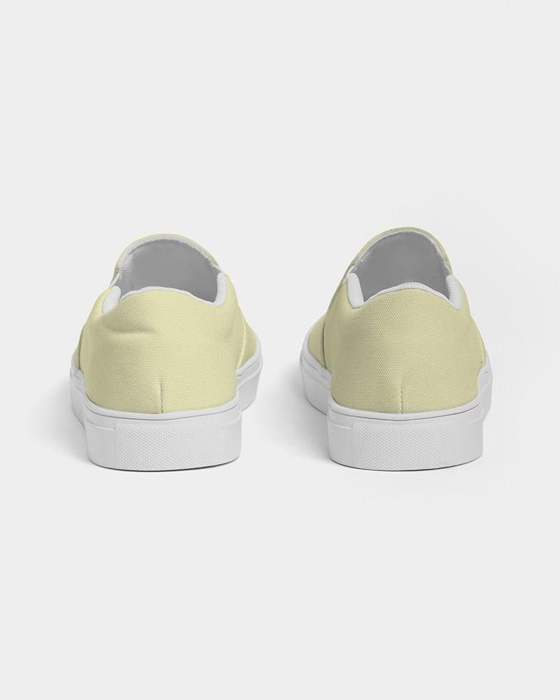 Pale Pastel Yellow Men's Slip-On Canvas Sneakers C0M0Y30K0 - Back