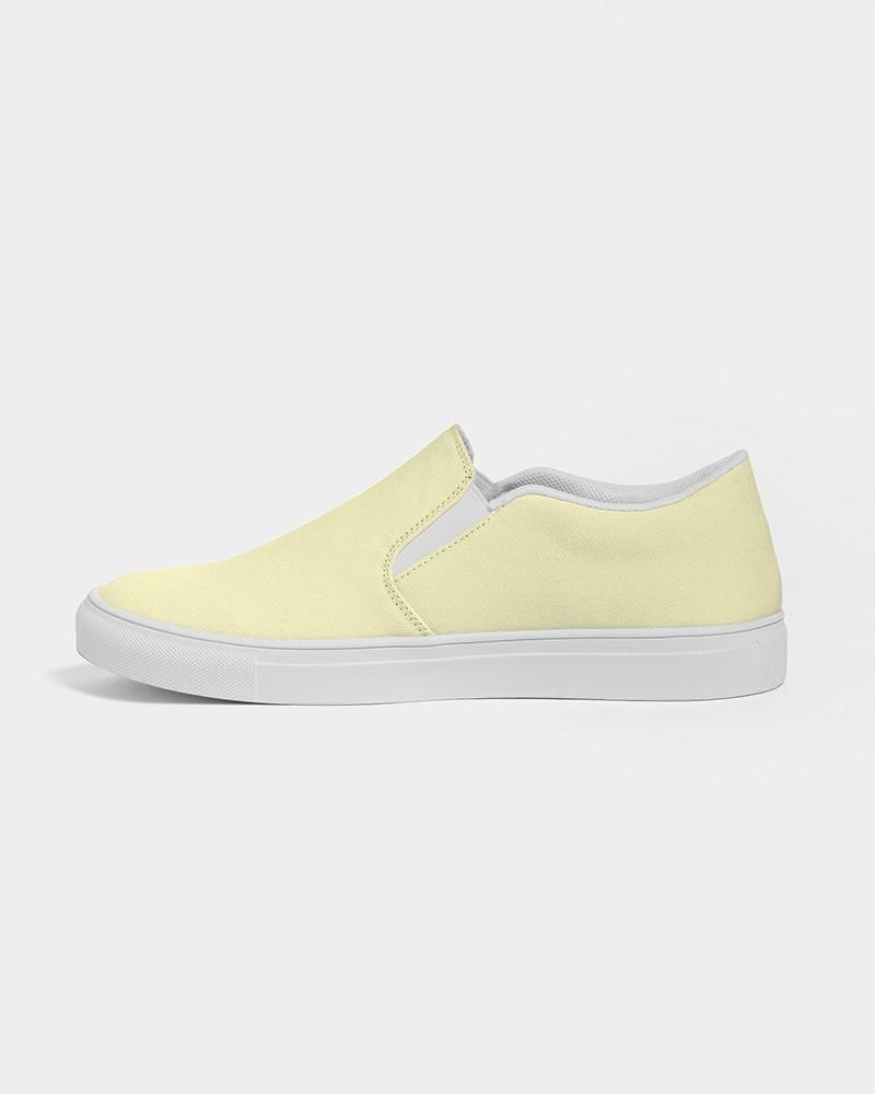 Pale Pastel Yellow Men's Slip-On Canvas Sneakers C0M0Y30K0 - Side 1