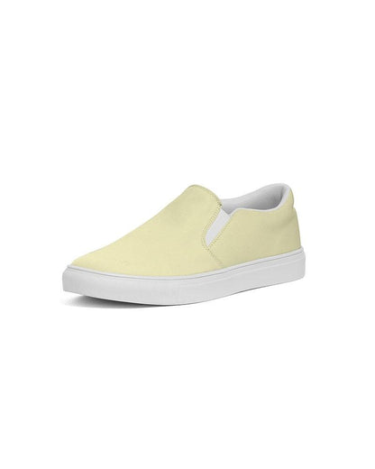 Pale Pastel Yellow Men's Slip-On Canvas Sneakers C0M0Y30K0 - Side 2