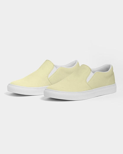 Pale Pastel Yellow Men's Slip-On Canvas Sneakers C0M0Y30K0 - Side 3