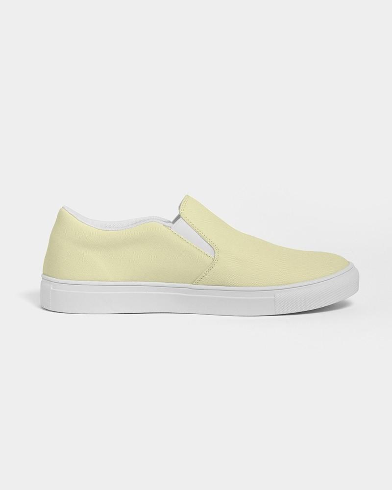 Pale Pastel Yellow Men's Slip-On Canvas Sneakers C0M0Y30K0 - Side 4