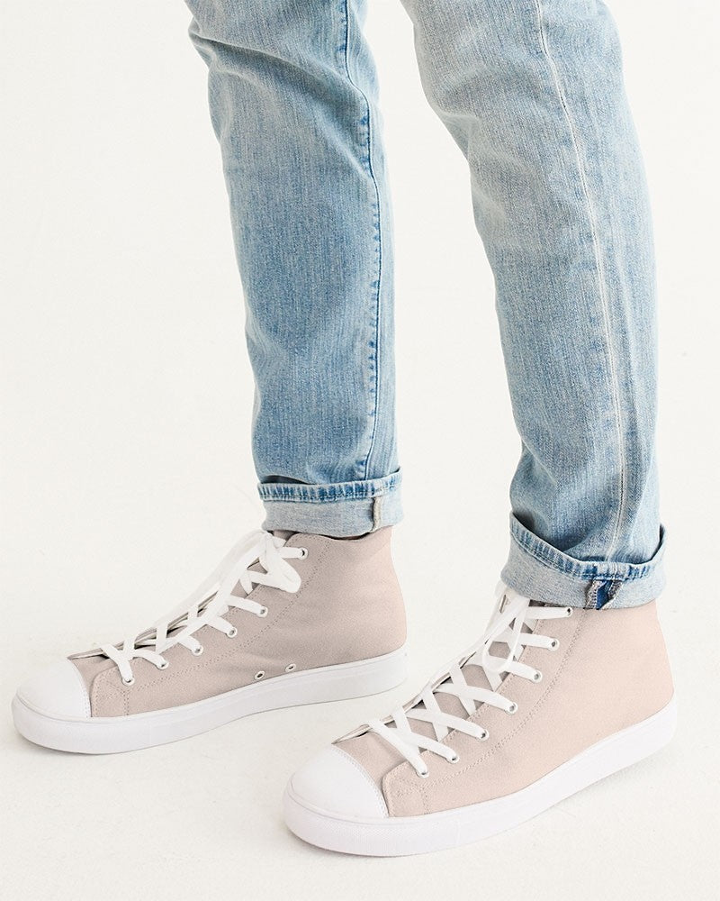 Pale Red High-Top Canvas Sneakers C0M10Y10K0 - Man CloseUp