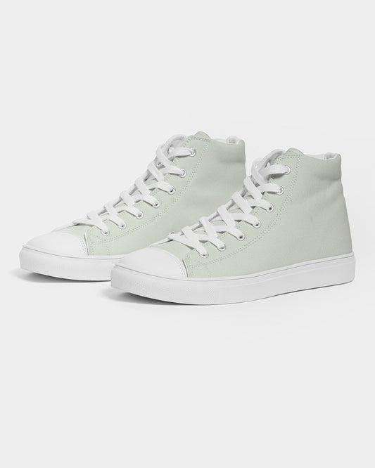 Pale Warm Green High-Top Canvas Sneakers C5M0Y10K0 - Side 3