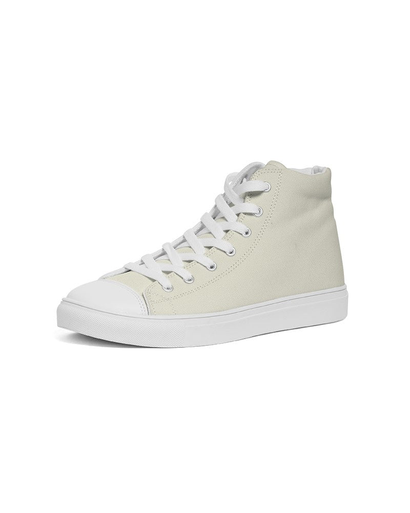 Pale Yellow High-Top Canvas Sneakers C0M0Y10K0 - Side 2