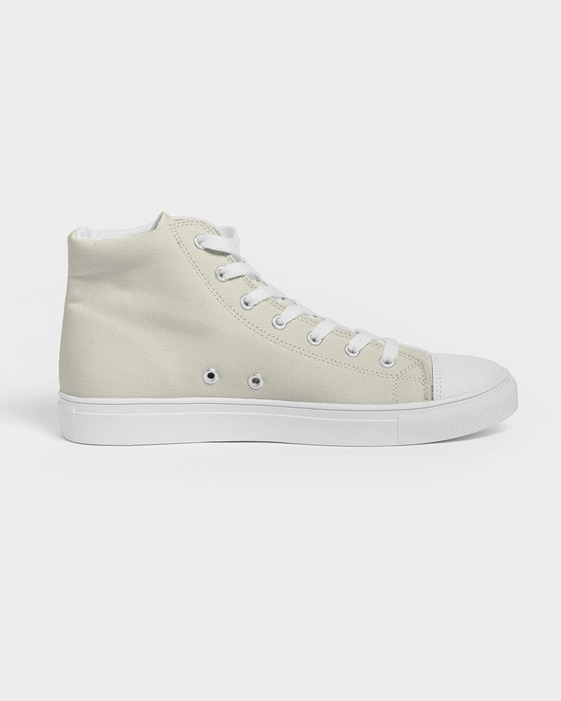 Pale Yellow High-Top Canvas Sneakers C0M0Y10K0 - Side 4