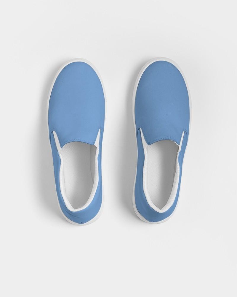 Pastel Blue Men's Slip-On Canvas Sneakers C60M30Y0K0 - Top