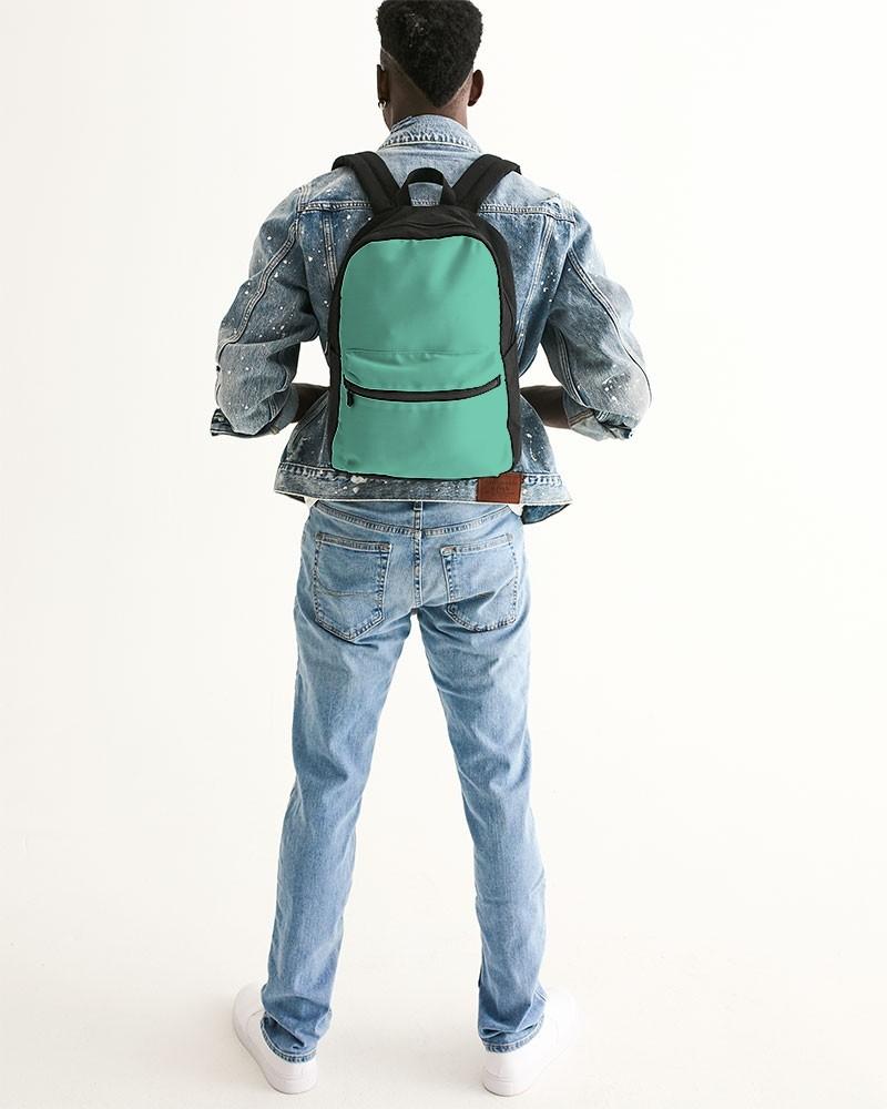 Pastel Cool Green Canvas Backpack C60M0Y45K0 - Man Back
