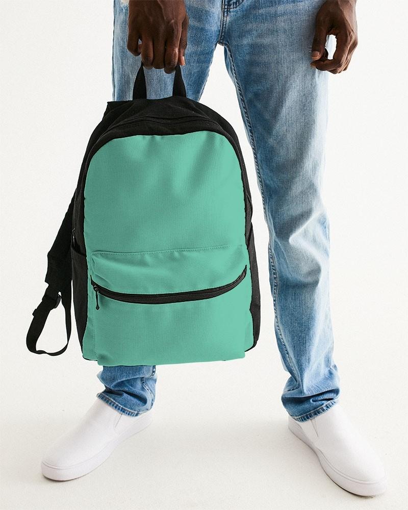 Pastel Cool Green Canvas Backpack C60M0Y45K0 - Man Holding