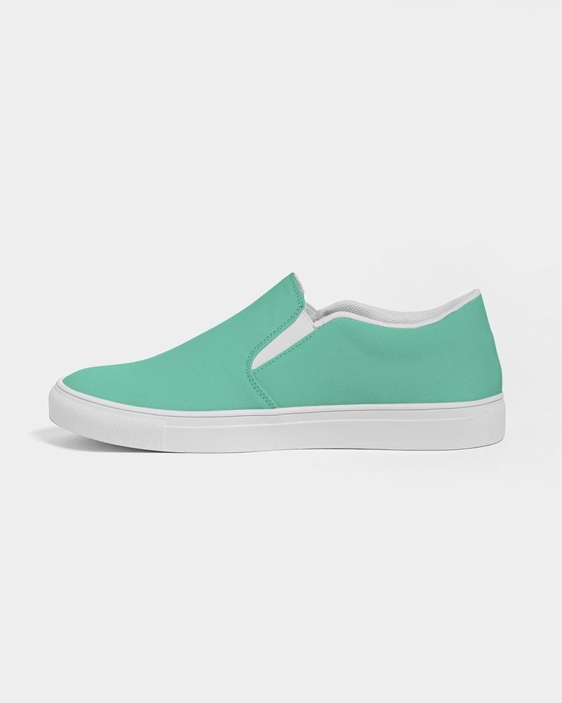 Pastel Cool Green Men's Slip-On Canvas Sneakers C60M0Y45K0 - Side 1