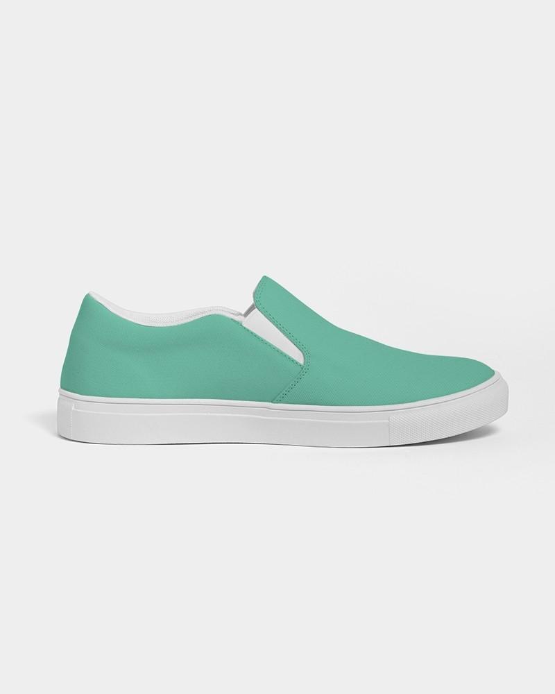 Pastel Cool Green Men's Slip-On Canvas Sneakers C60M0Y45K0 - Side 4