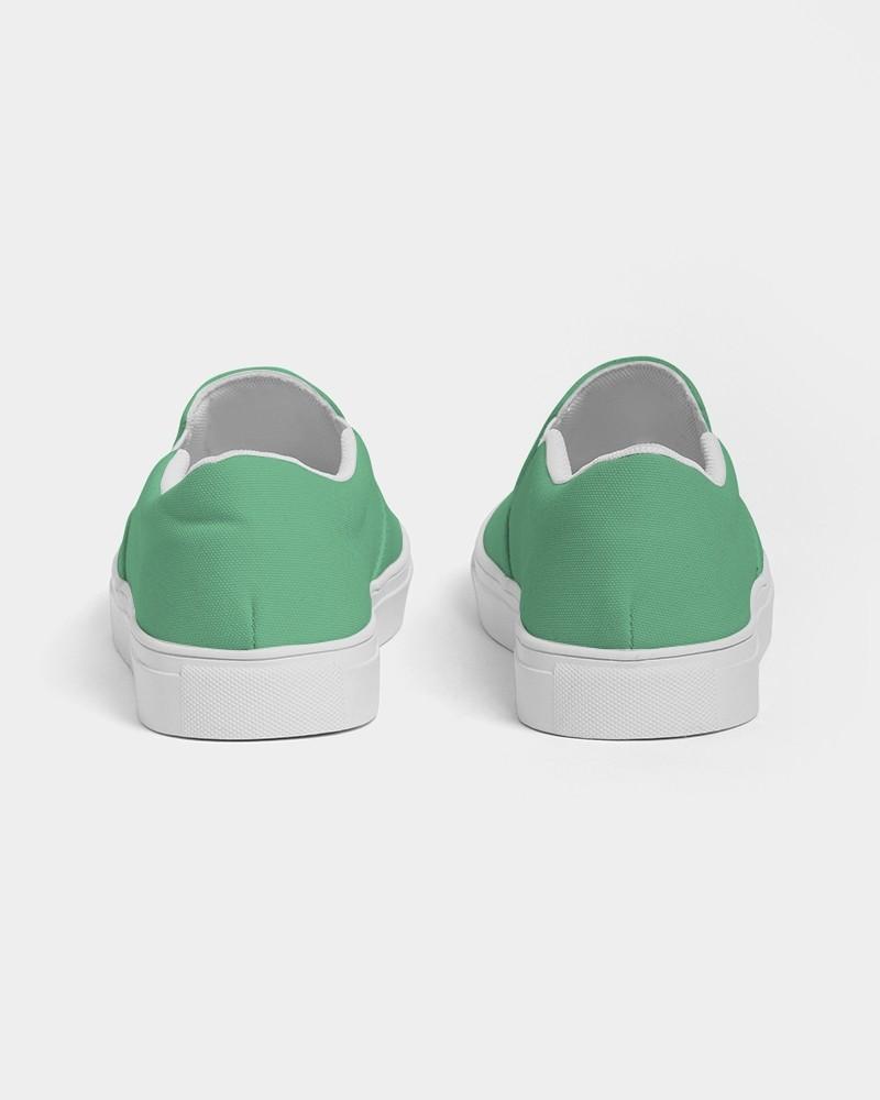 Pastel Green Men's Slip-On Canvas Sneakers C60M0Y60K0 - Back