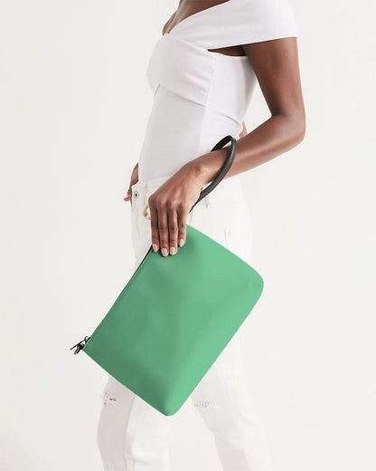 Pastel Green Zip Pouch C60M0Y60K0 - Woman Side Holding