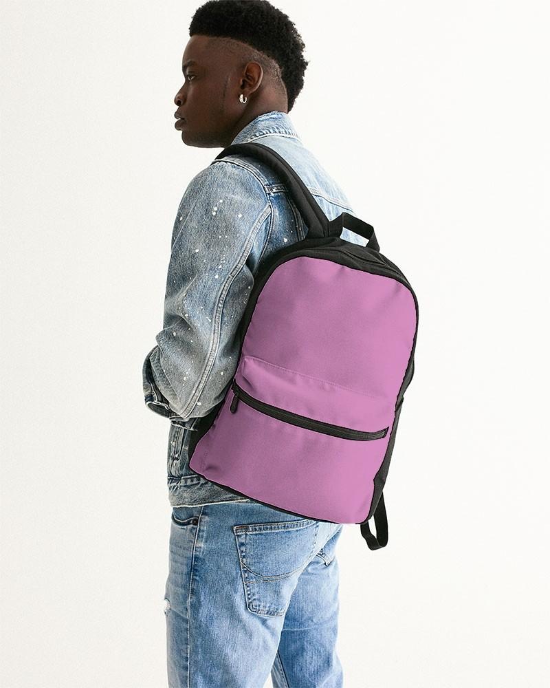 Pastel Magenta Purple Canvas Backpack C15M60Y0K0 - Man Back CloseUp