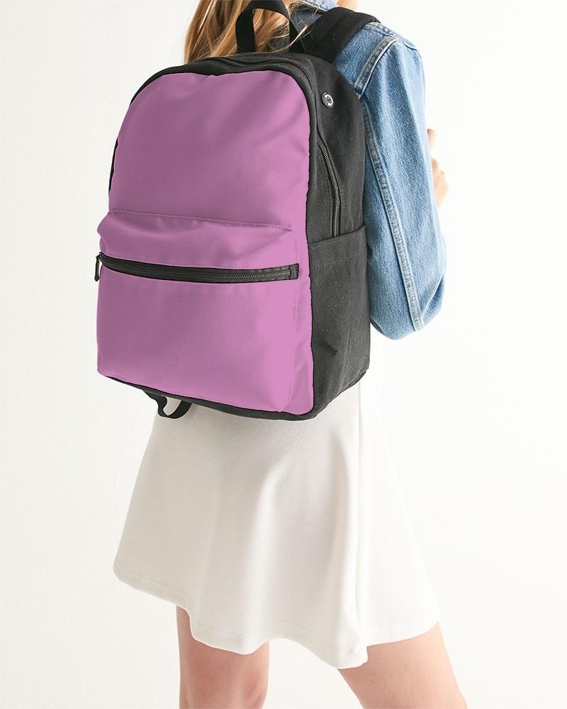 Pastel Magenta Purple Canvas Backpack C15M60Y0K0 - Woman Back Closeup