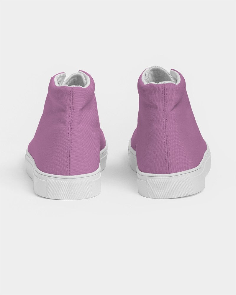 Pastel Magenta Purple High-Top Canvas Sneakers C15M60Y0K0 - Back