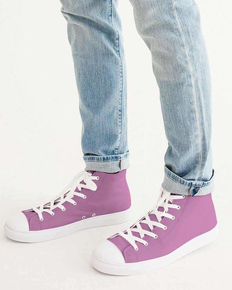 Pastel Magenta Purple High-Top Canvas Sneakers C15M60Y0K0 - Man CloseUp