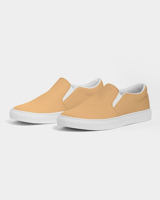 Pastel Orange Men's Slip-On Canvas Sneakers C0M30Y60K0 - Side 3