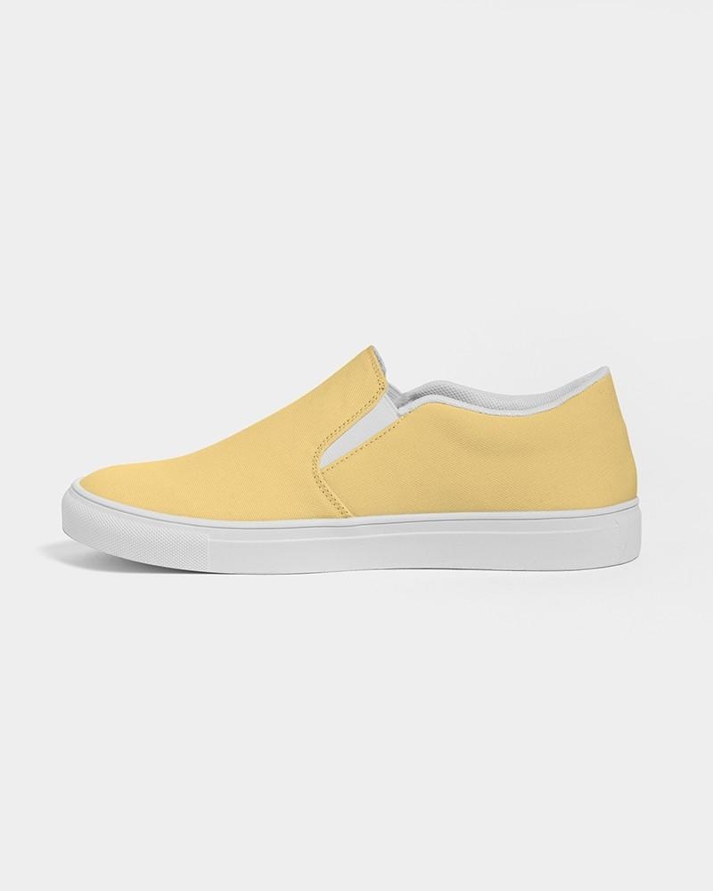 Pastel Orange Yellow Men's Slip-On Canvas Sneakers C0M15Y60K0 - Side 1