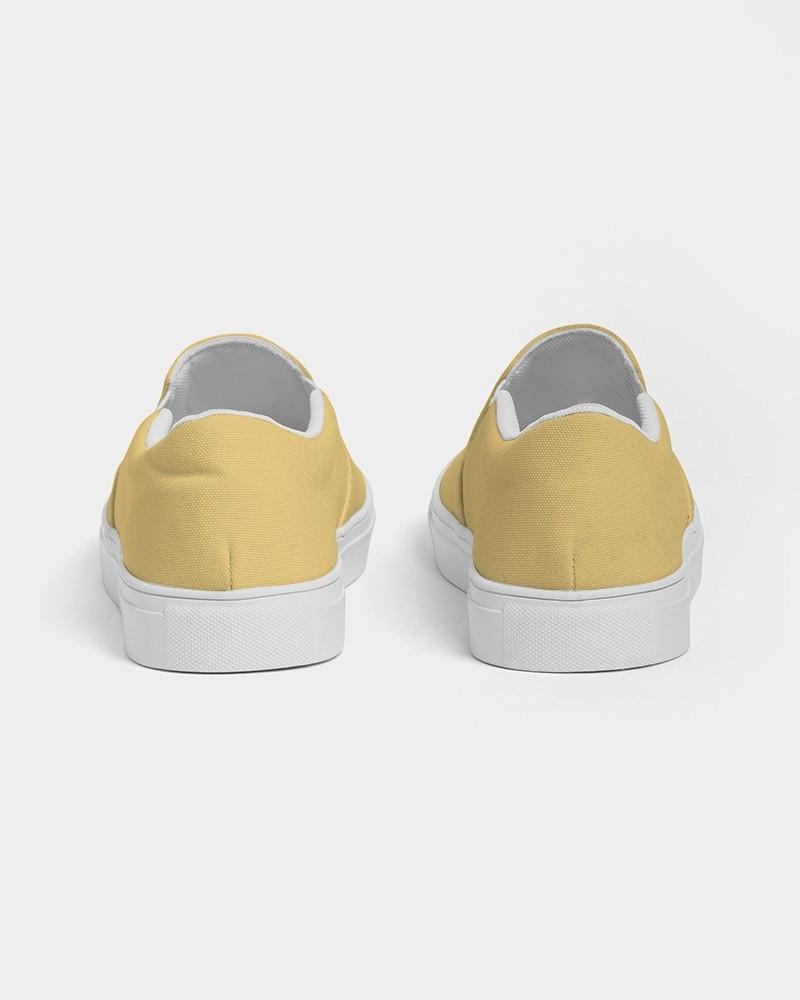 Pastel Orange Yellow Women's Slip-On Canvas Sneakers C0M15Y60K0 - Back