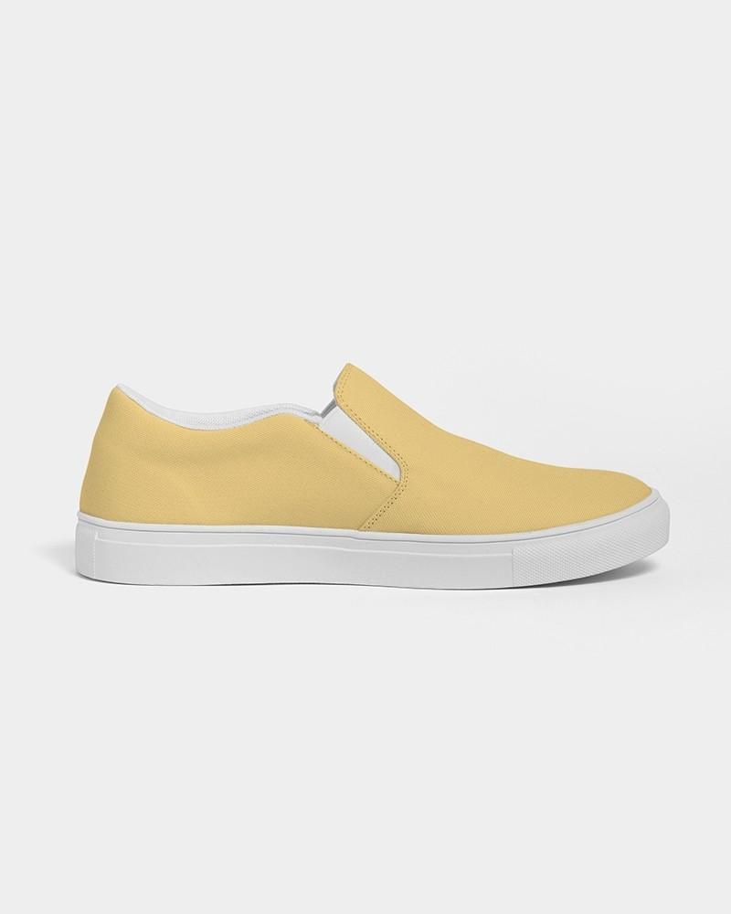 Pastel Orange Yellow Women's Slip-On Canvas Sneakers C0M15Y60K0 - Side 4